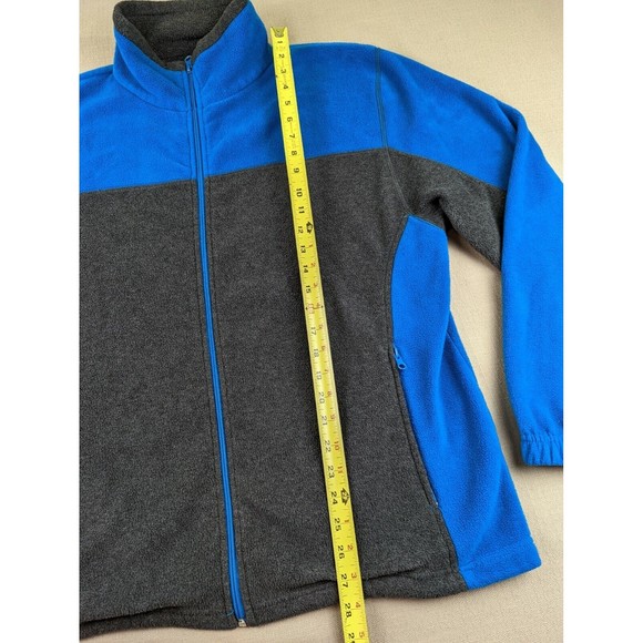 Basic Concepts Mens Sz L Fleece Jacket Long Sleeve Collared Full Zip Blue Black - Picture 7 of 8
